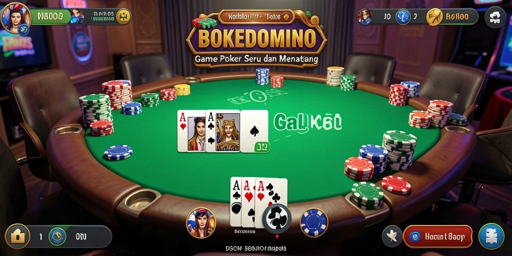 Tampilan gameplay BOKEDOMINO yang menarik dan mengasyikkan.