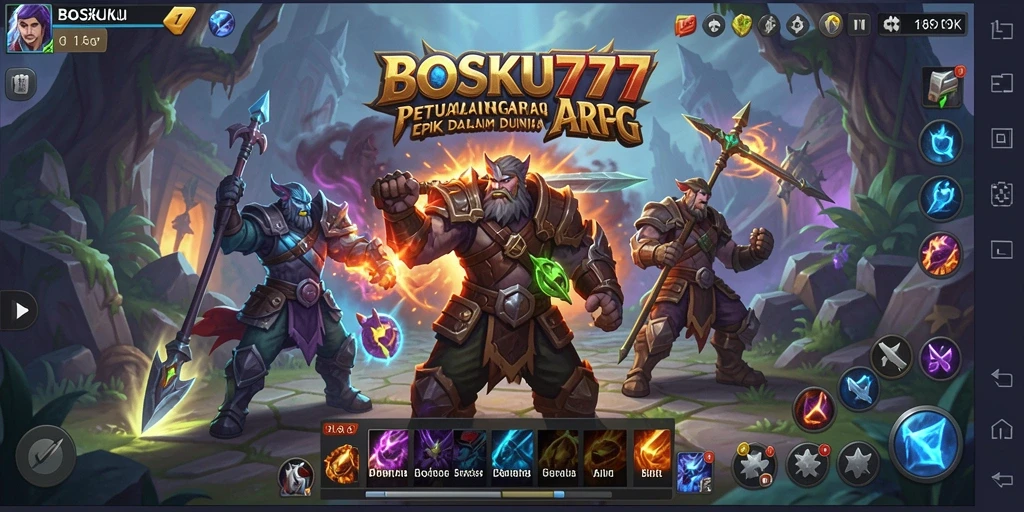 Tampilan gameplay mendebarkan di dunia ARPG BOSKU777.
