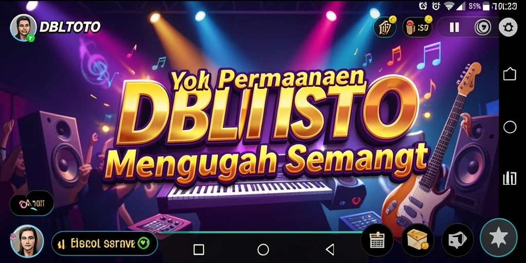Screenshot gameplay <strong>DBLTOTO</strong> menampilkan keseruan pemain saat menikmati musik.