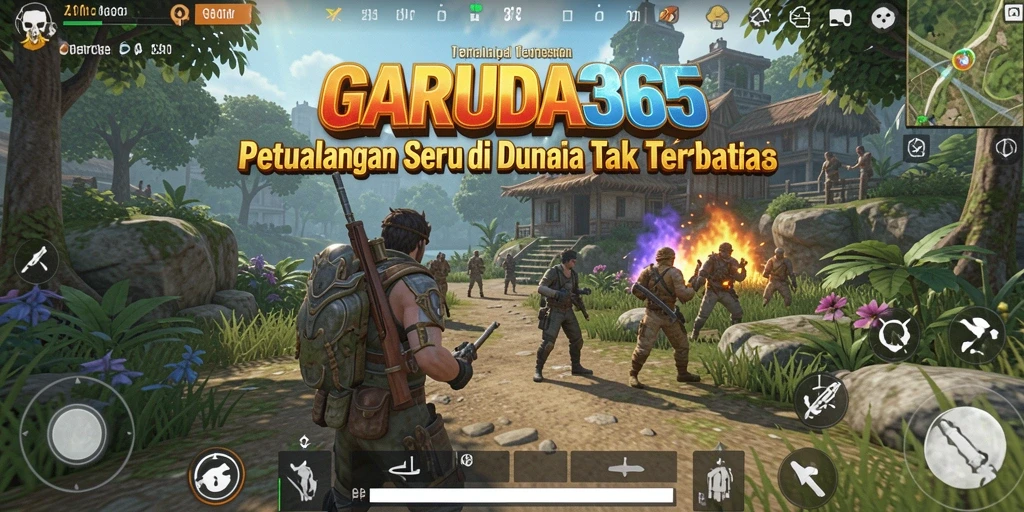 Tangkapan layar gameplay GARUDA365 di dunia terbuka yang luas dan dinamis.