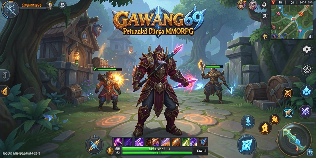 Screenshot GAWANG69 menampilkan pertempuran seru dalam dunia MMORPG.