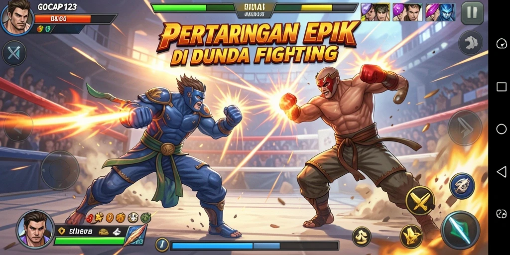 Tampilan gameplay GOCAP123 dengan aksi pertarungan yang intens.