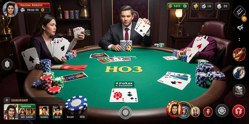 Gameplay seru HO3 yang menghadirkan keseruan permainan Poker.