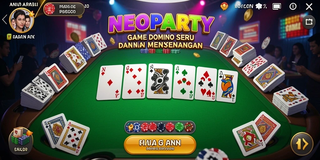 Tampilan gameplay seru dalam NEOPARTY saat bermain Domino.