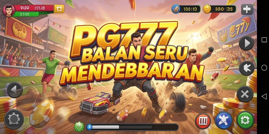 Tampilan seru gameplay PG777 dengan kecepatan tinggi dan trek menantang.