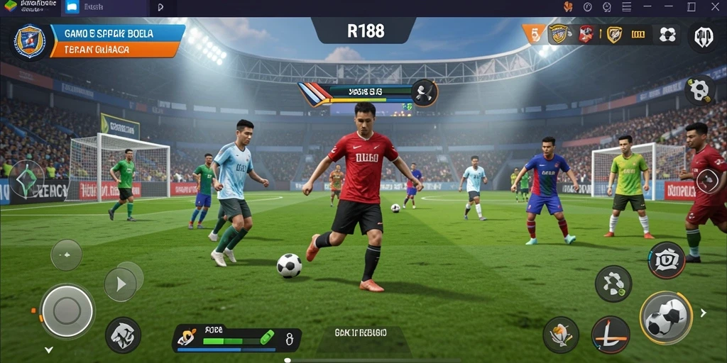 Tampilan gameplay RI188 yang menarik dan realistis dalam pertandingan sepak bola.