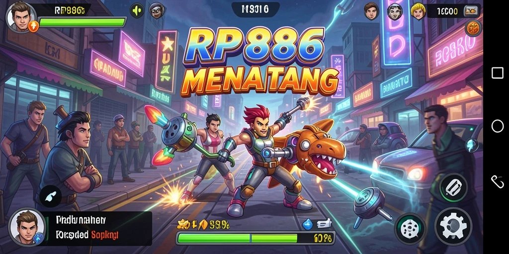 Screenshot menunjukkan pemain menikmati gameplay menegangkan di RP886.