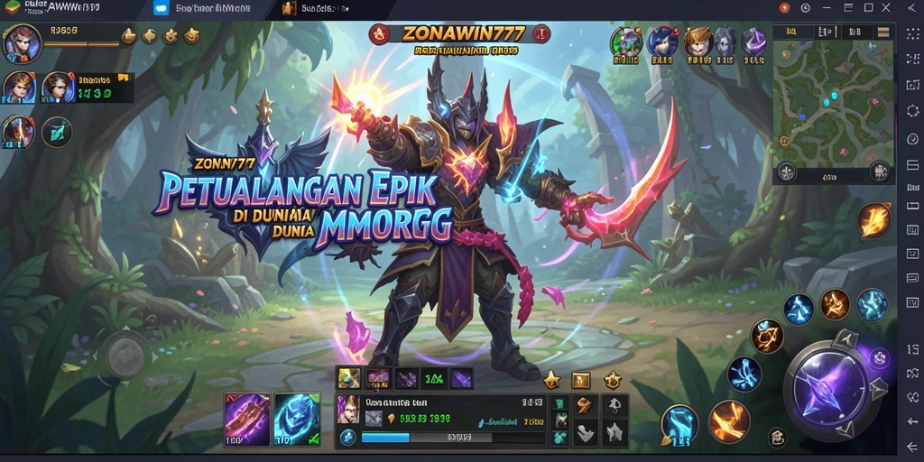 Tangkapan layar gameplay <strong>ZONAWIN777</strong> dengan aksi pertarungan yang seru di dunia MMORPG.